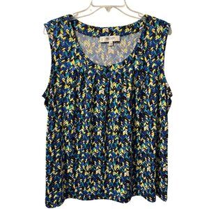 Jones Studio Womens Sleeveless Blouse Sz 1X green multi women blouse